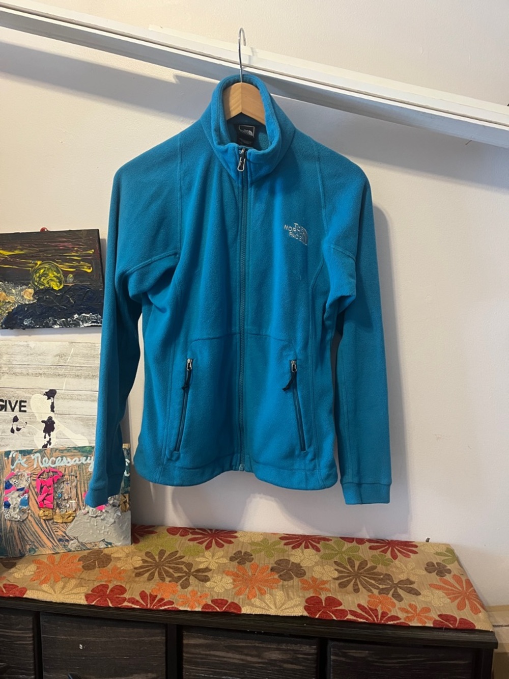 The North Face Bright Teal Full‑Zip Fleece Jacket
